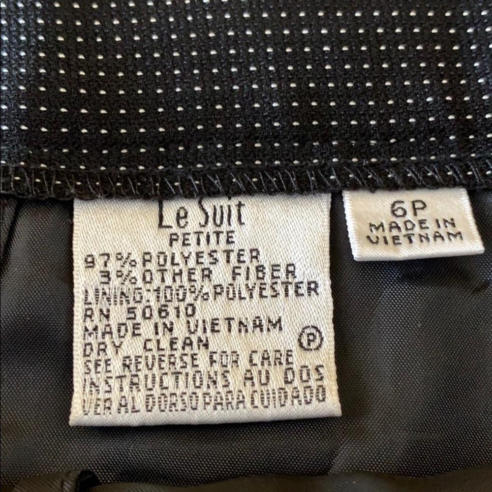 Le Suit Petite Black With White Polka dots Slacks - Picture 4 of 6